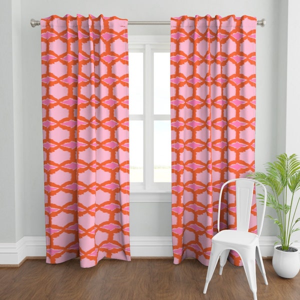 Pink and Orange Curtains Etsy