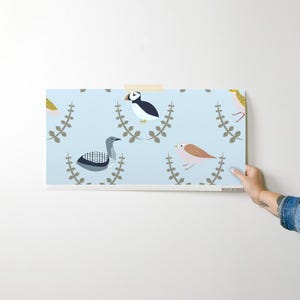 Scandinavian Birds Non-Pasted Wallpaper Scandi Gender Neutral Baby - Birds Of Scandinavia - Wreaths by popelephant Wallpaper by Spoonflower image 10