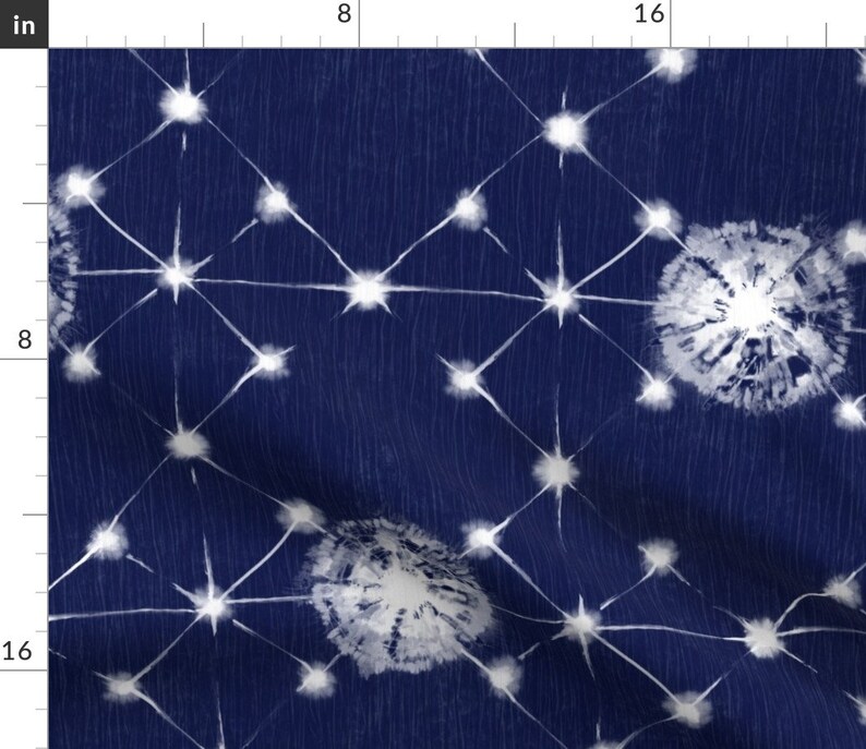 Shibori Stars by southwind Geometric Shibori Cotton Sateen Sheet Set Bedding by Spoonflower Blue Constellation Sheets