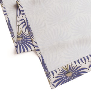 Periwinkle Geometric Curtain Panel - Elegant Botanical Purple Blue Trending 2022 Color Custom Curtain Panel - Geometric Lotus by garabateo - image 6