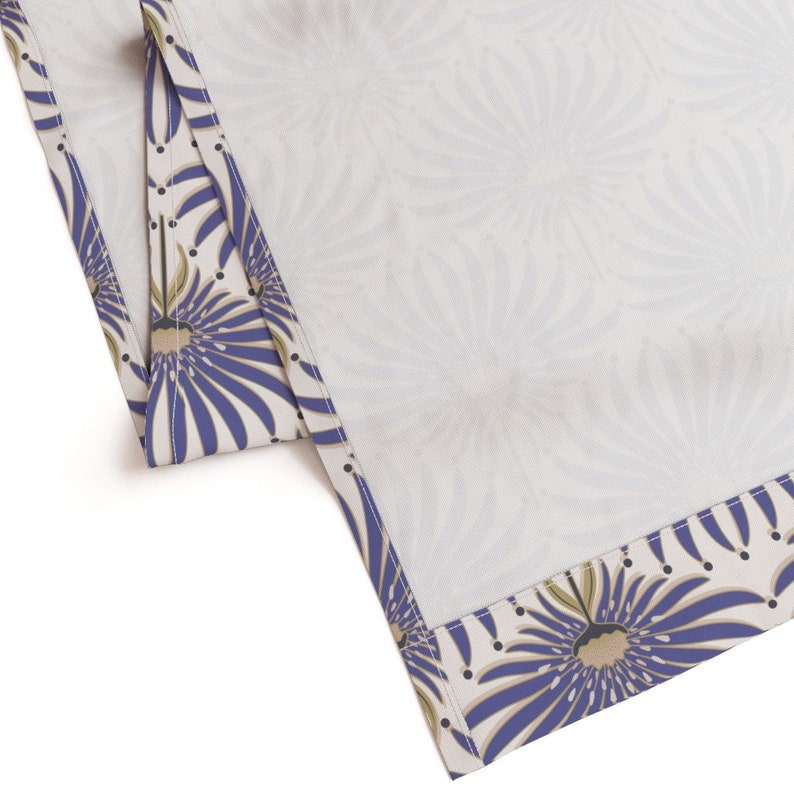 Periwinkle Geometric Curtain Panel - Elegant Botanical Purple Blue Trending 2022 Color Custom Curtain Panel - Geometric Lotus by garabateo - image 6
