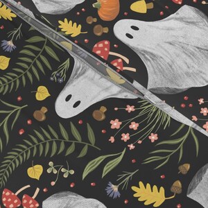 Cottagecore Ghosts Bedding - Woodland Autumn by 3rittanylane - Woodland Whimsical Cotton Sateen Duvet Cover OR Pillow Shams by Spoonflower image 5