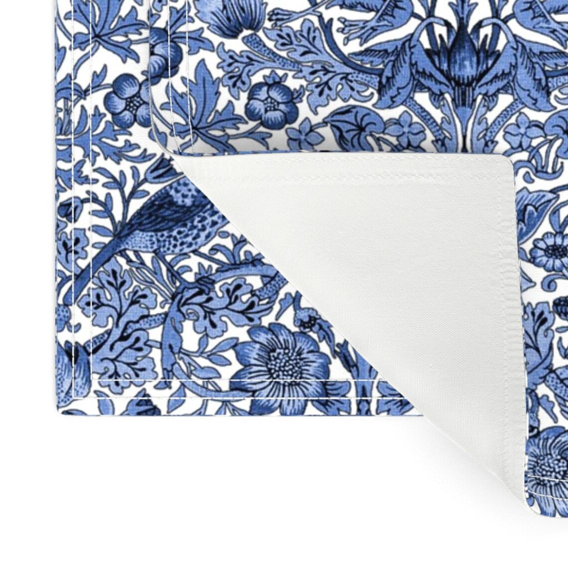 William Morris Placemats Set of 2 Strawberry Thief Blue Etsy