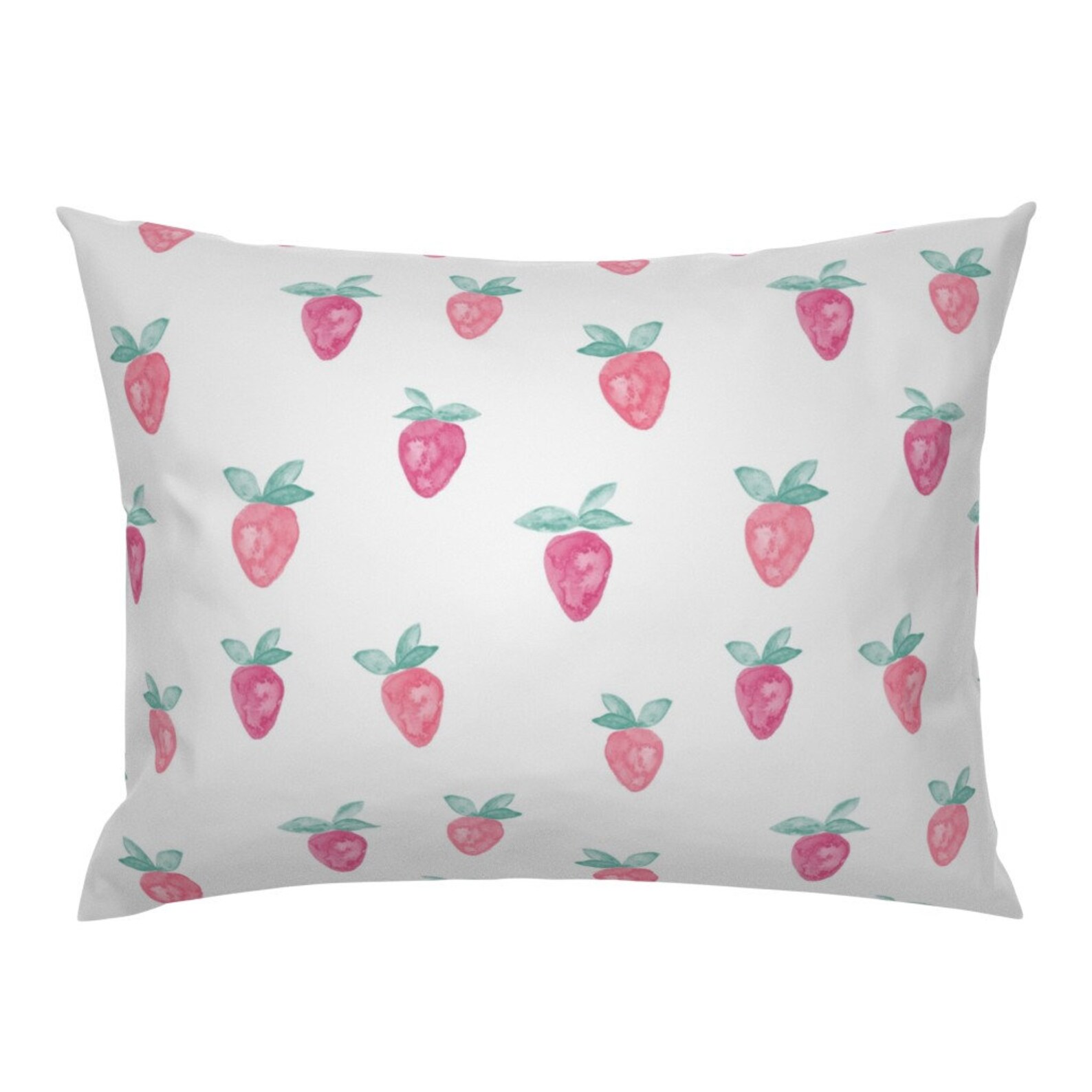 Strawberry Pillow Sham Watercolor Strawberries by Etsy