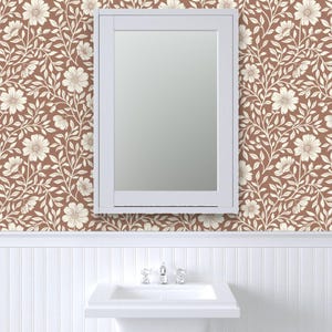 Rustic Farmhouse Non-Pasted Wallpaper Floral Cottagecore Cabincore - Cabincore Floral by little_forest_atelier Wallpaper by Spoonflower image 2