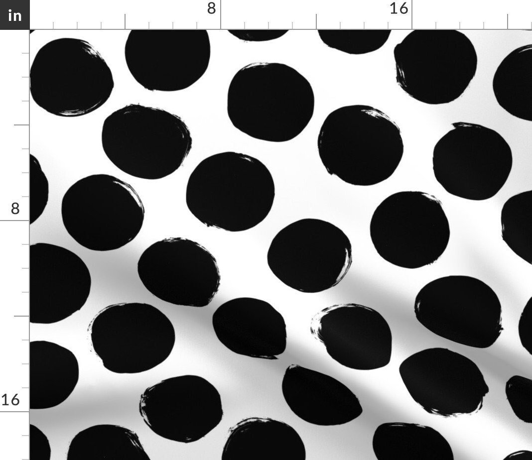 Polka Dots Curtain Panel Black White Huge Polka Dot by Etsy