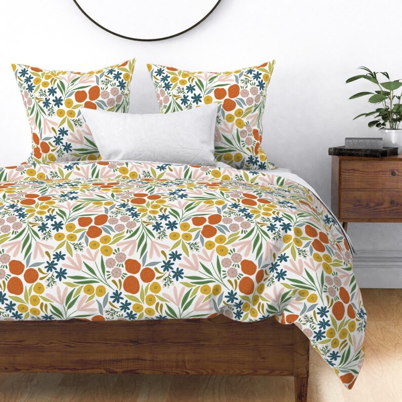 Modern Floral Duvet Cover Sofia Floral light by Etsy