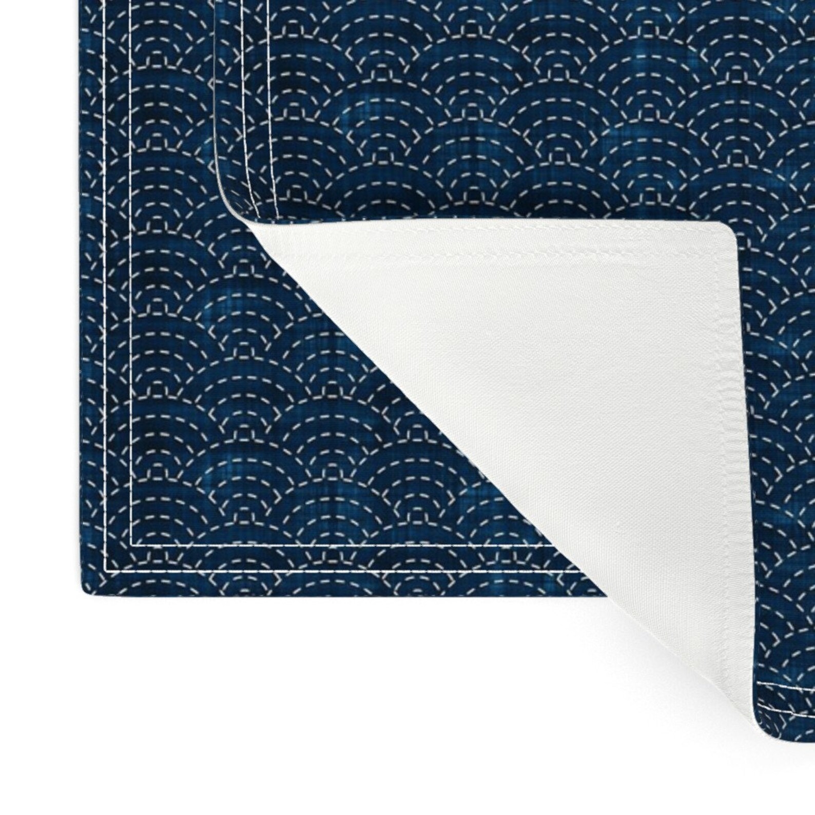 Japanese Placemats set of 2 Sashiko Seikaiha Ocean Waves Etsy