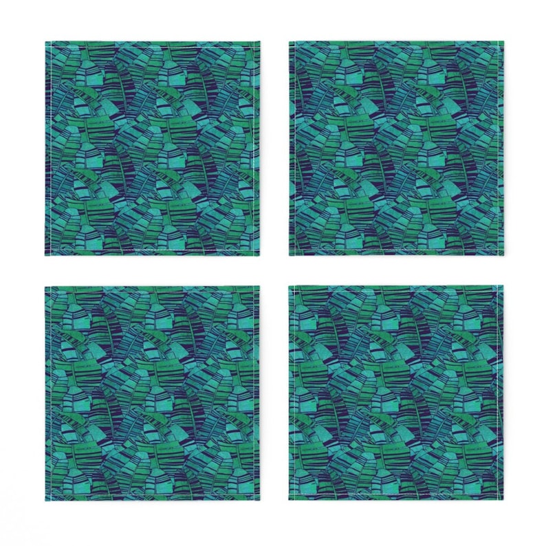 - Tropical Banana Leaves Small by rubydoor Palm Leaves Jungle Exotic Cloth Napkins by Spoonflower Tropical Cocktail Napkins Set of 4
