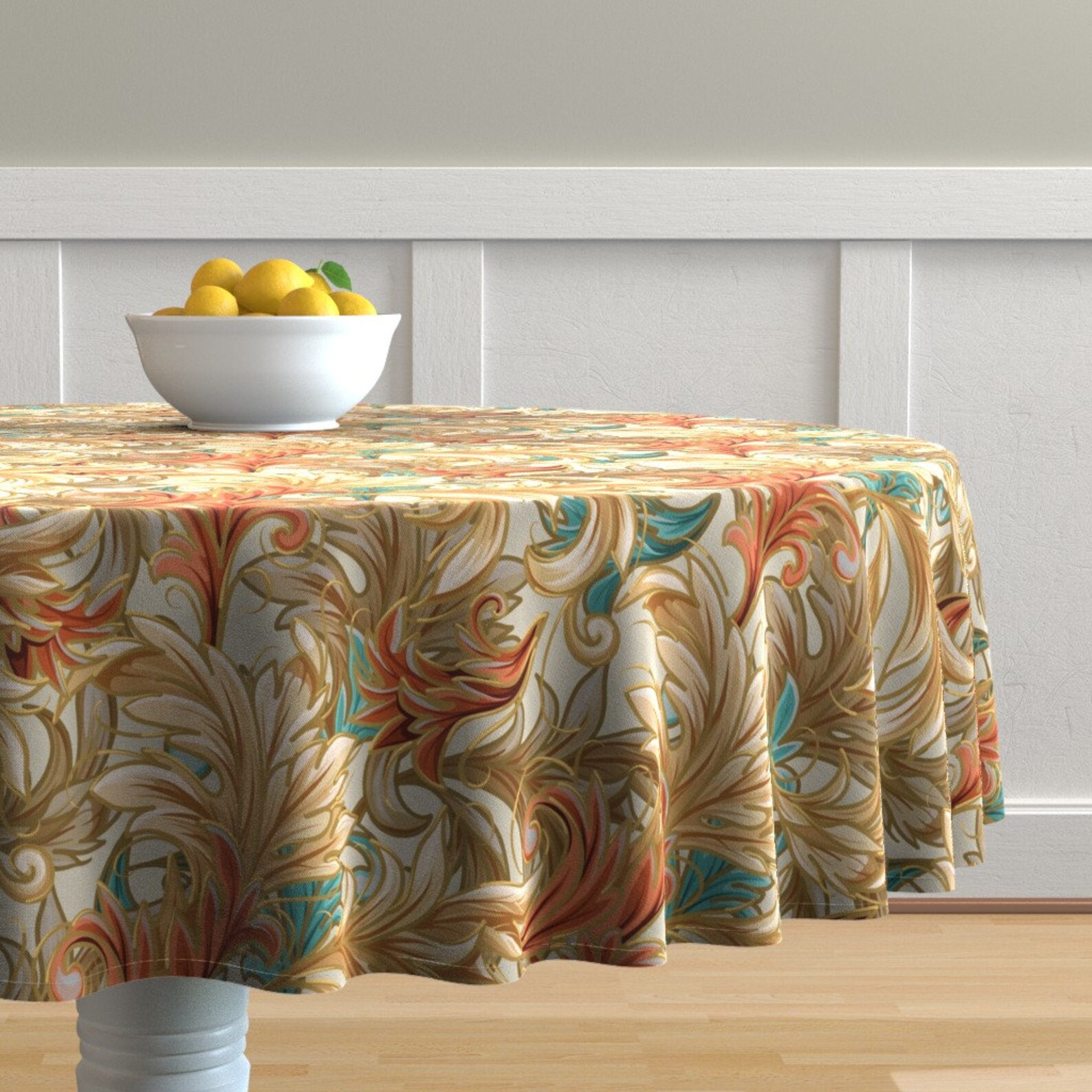 Art Nouveau Round Tablecloth Rococo Bliss by Southwind Etsy