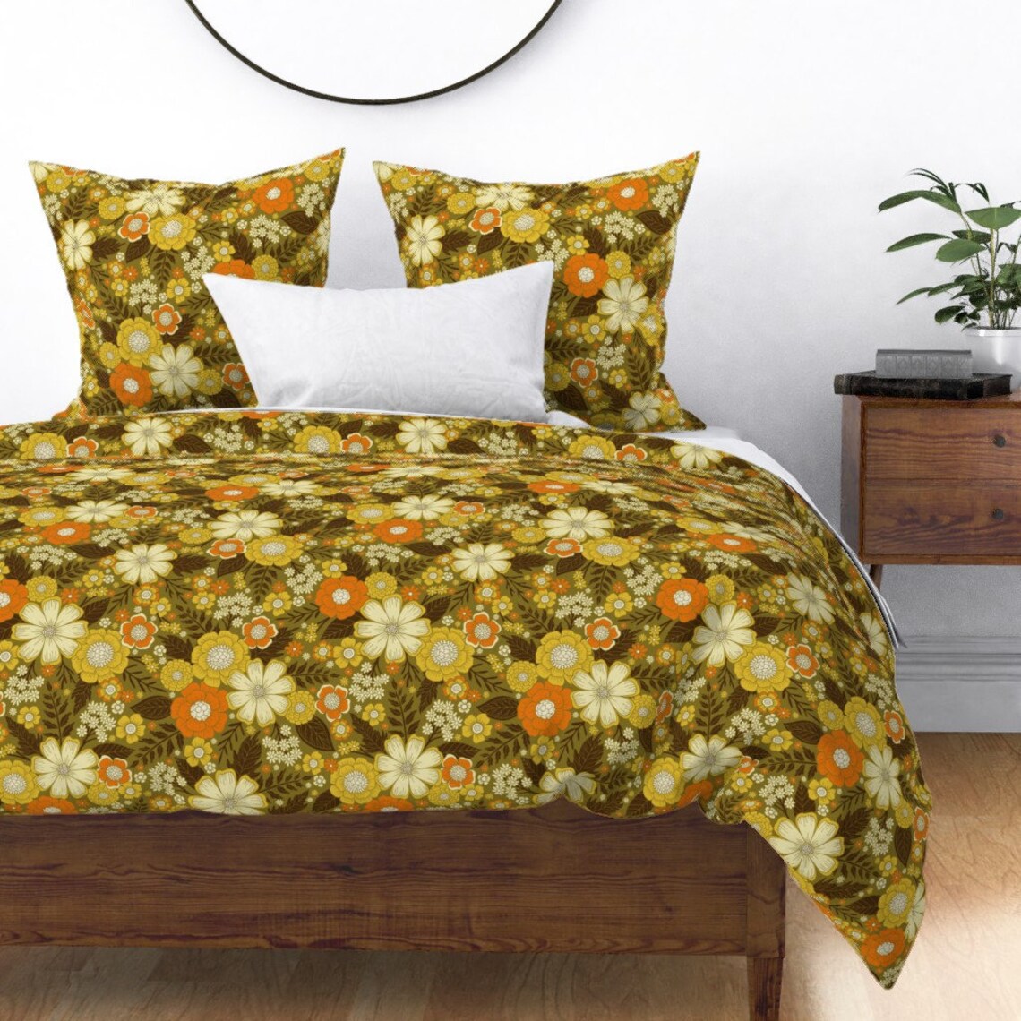 Vintage Style Duvet Cover 1970s Retro Floral by Etsy