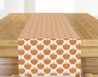 Perfect Pumpkins Table Runner - Pumpkins Orange by ashleighfish - Autumn Fall Halloween Harvest  Cotton Sateen Table Runner by Spoonflower