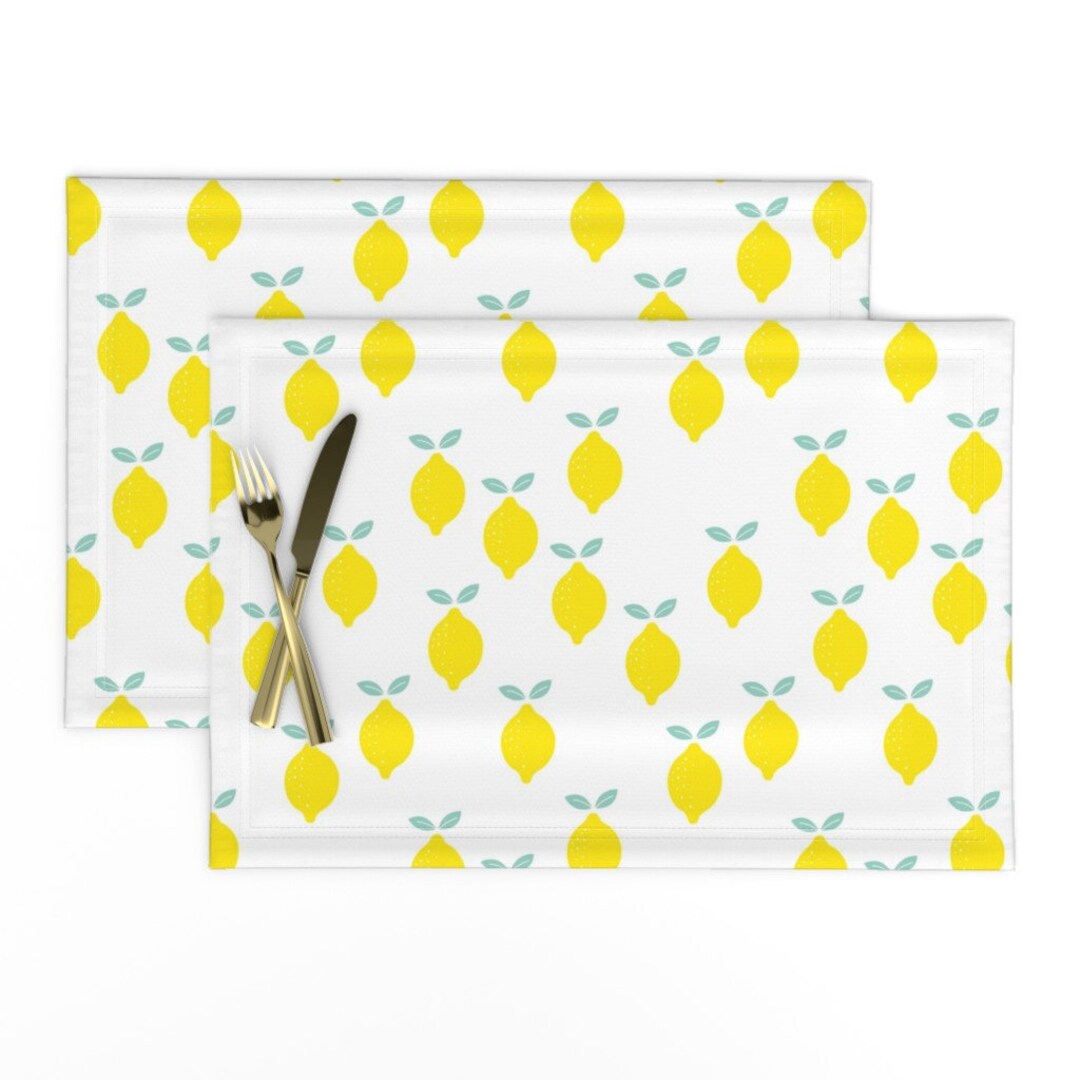 Lemon Placemats set of 2 Life Gives You Lemons by Etsy