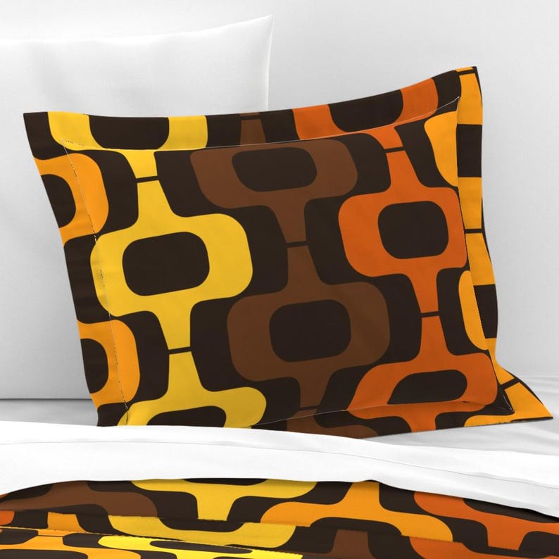 1970s Bedding - Mid Century by artistkierstan - Ogee Mid Mod Mcm Large Scale Jumbo Cotton Sateen Duvet Cover OR Pillow Shams by Spoonflower image 7