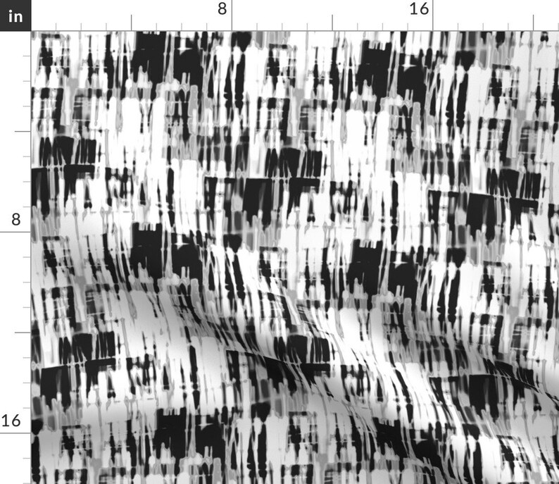 Grayscale Pillow Sham Crowd in Rain Black and White by Etsy