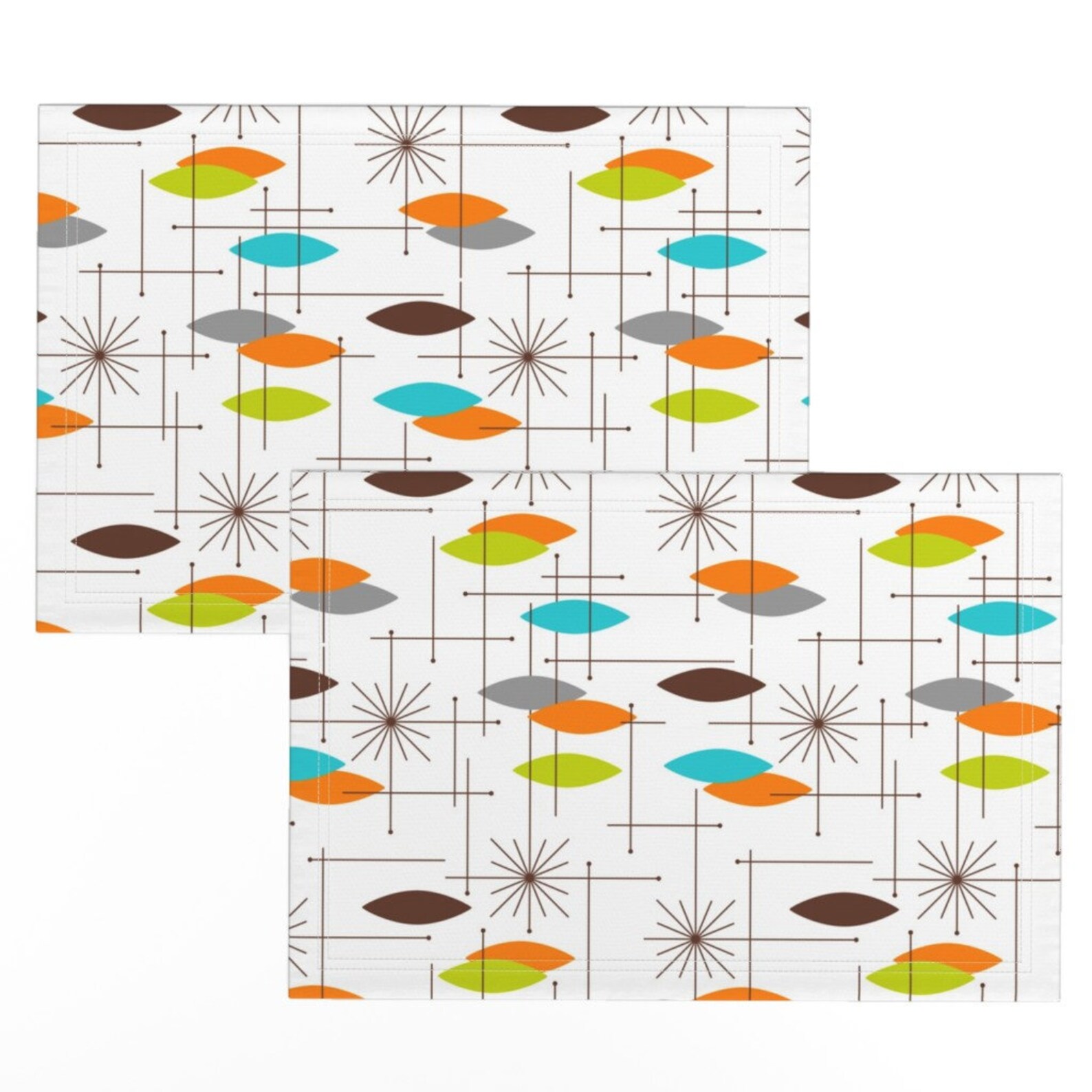 Mid Century Modern Placemats set of 2 Orbs 7 by Etsy