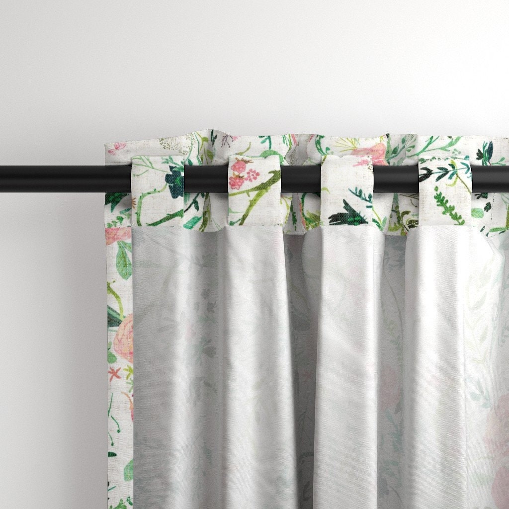 A Pair of Romantic Floral Curtain Panel Bedroom/living Room Flower