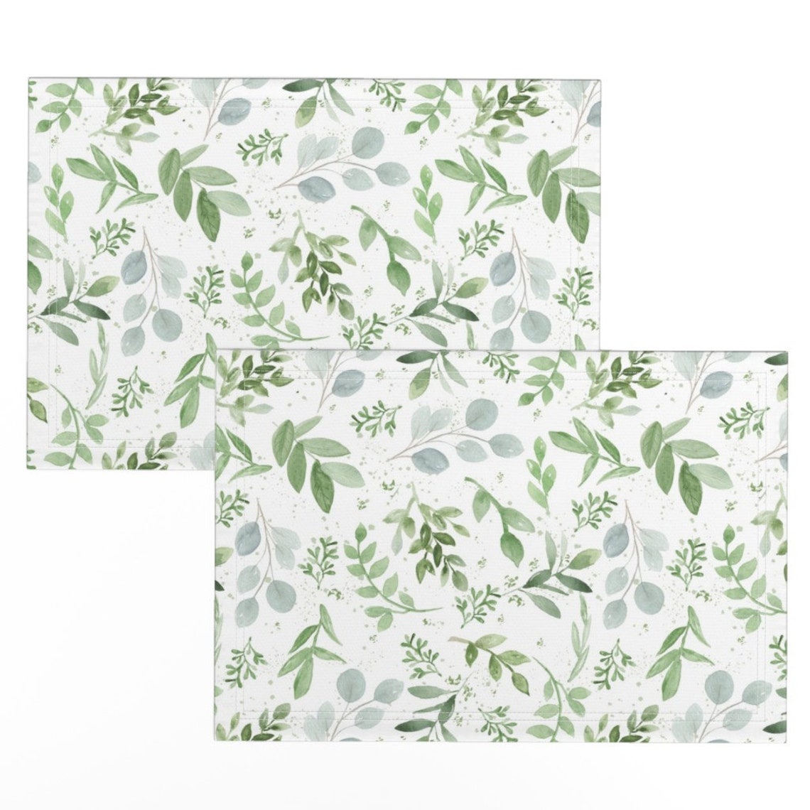 Soft Greenery Placemats set of 2 Soft Eucalyptus Etsy