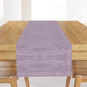 Lilac Coastal Table Runner - Violet Purple Lavender Weathered Solid Cotton Sateen Table Runner - Lavender Coastal by willowlanetextiles