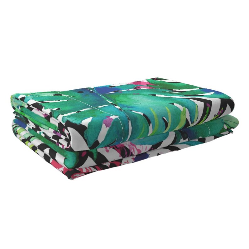 Green Plants Geometric by karismithdesigns Tropical Cotton Sateen Sheet Set Bedding by Spoonflower Watercolor Leaves Sheets