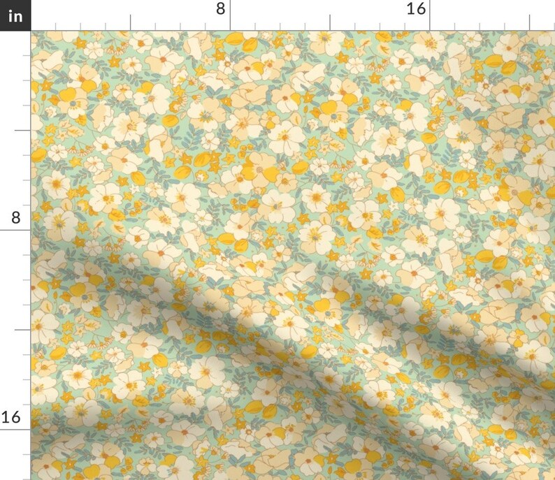 Vintage Style Floral Sheets Illustrated Floral by - Etsy