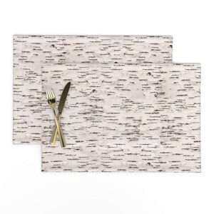 Forest Placemats (Set of 2) - Birch Bark by willowlanetextiles - Birchbark Birch Bark Aspen Trees Willow Lane Cloth Placemats by Spoonflower
