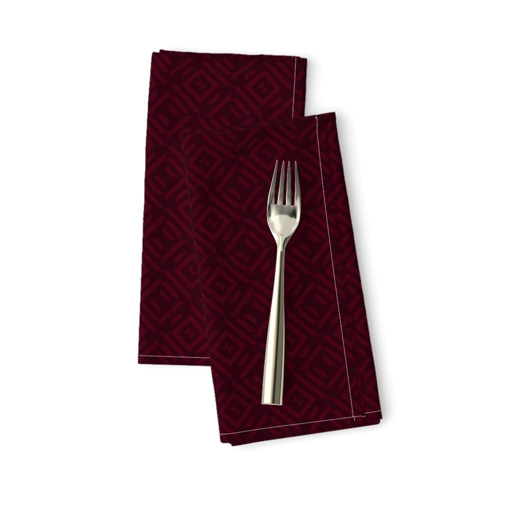 Dark Red Dinner Napkins Set of 2 Dark Red Maroon Tribal Etsy