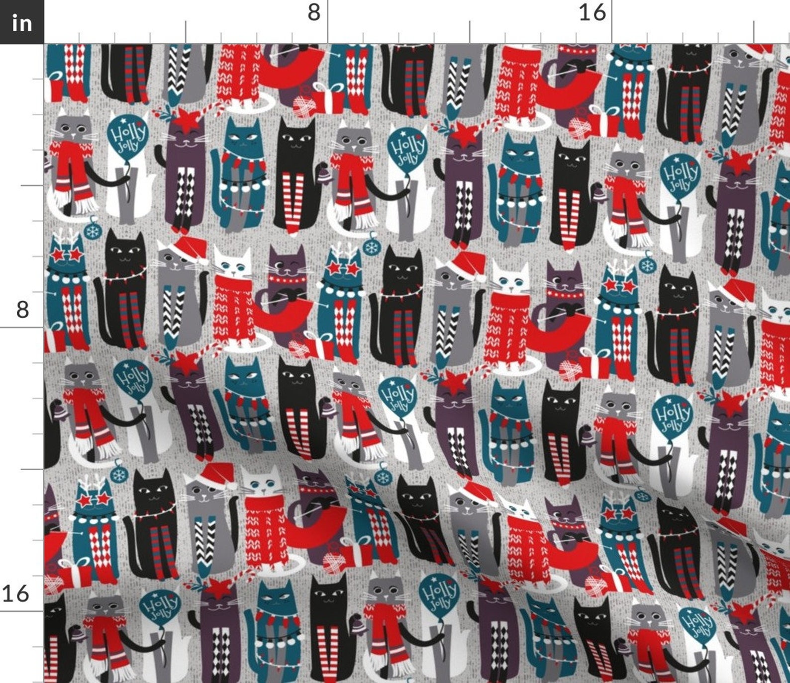 Cat Cocktail Napkins set of 4 Feline Christmas Vibes Etsy