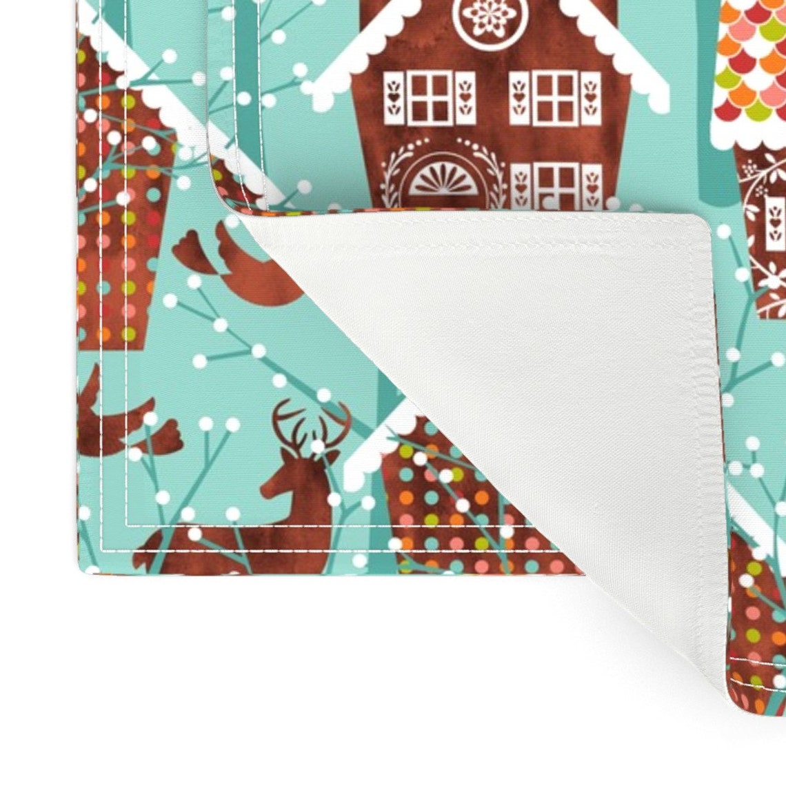 Gingerbread House Placemats set of 2 Gingerbread Houses by Etsy