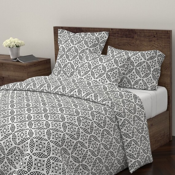 Moroccan Duvet Cover Modern On Bone By