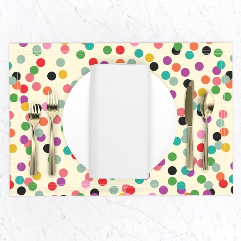 Mod Confetti Placemats set of 2 Confetti by Michellenilson Etsy