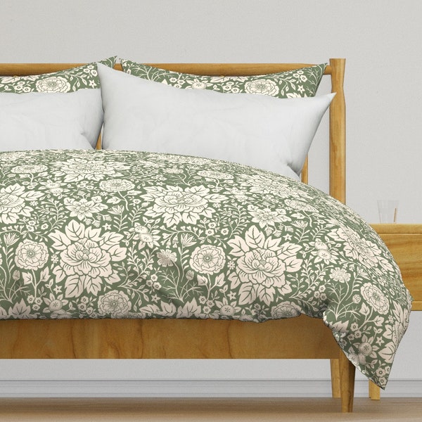 Sage Green Floral Bedding - Etsy