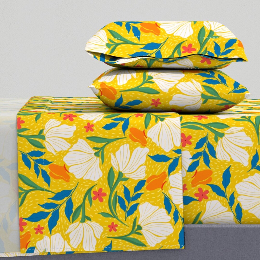 Maximalist Sheets Garden Party by Mitalimdesigns Bright Colorful