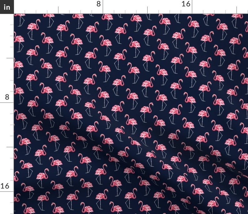 Flamingos Round Tablecloth Tropical Birds Exotic Pink Cotton Sateen Circle Tablecloth by Spoonflower Vintage Flamingo by marta/_strausa