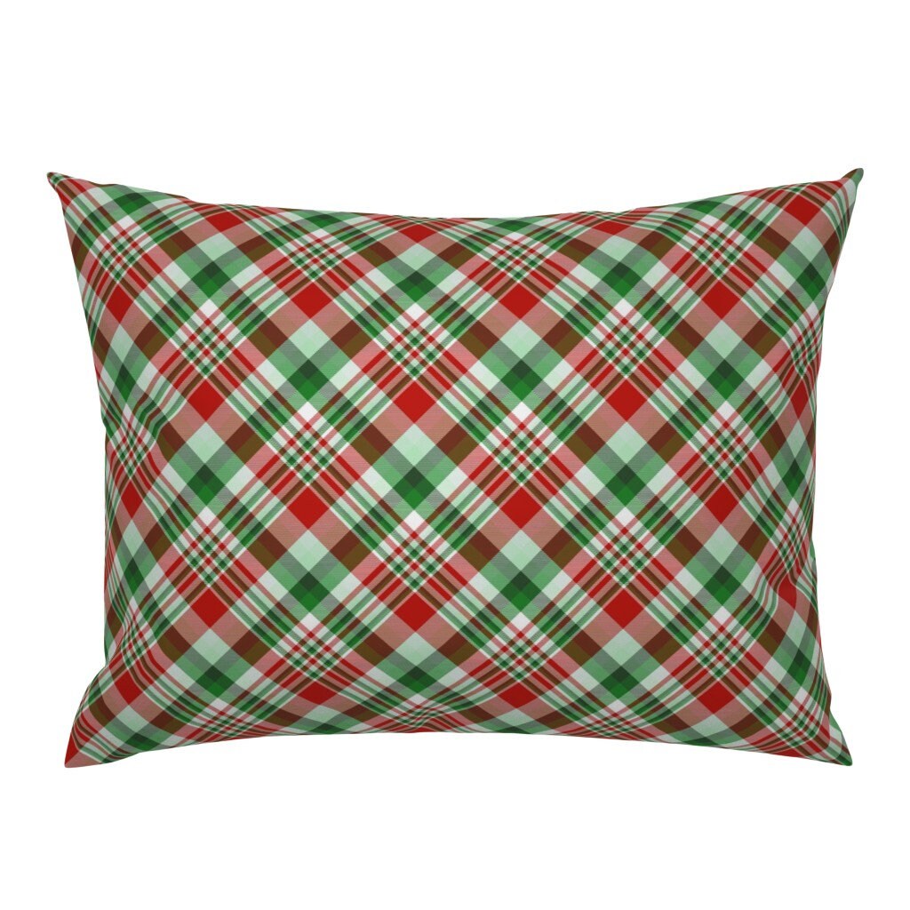 Red And Green Pillow Sham Xmas Plaid by anya_d Christmas Etsy