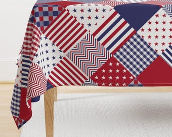 Amerikansk flaggduk - Usa Patchwork av paper_and_frill - 4 juli självständighetsdagen Memorial Day bomullssatinduk av Spoonflower