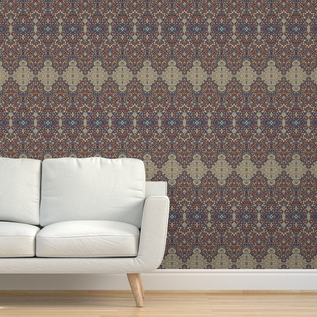 Historical Damask Wallpaper Ornate Damask by Muhlenkott Etsy