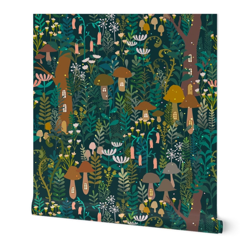 Whimsical Woodland Commercial Grade Wallpaper the Small - Etsy