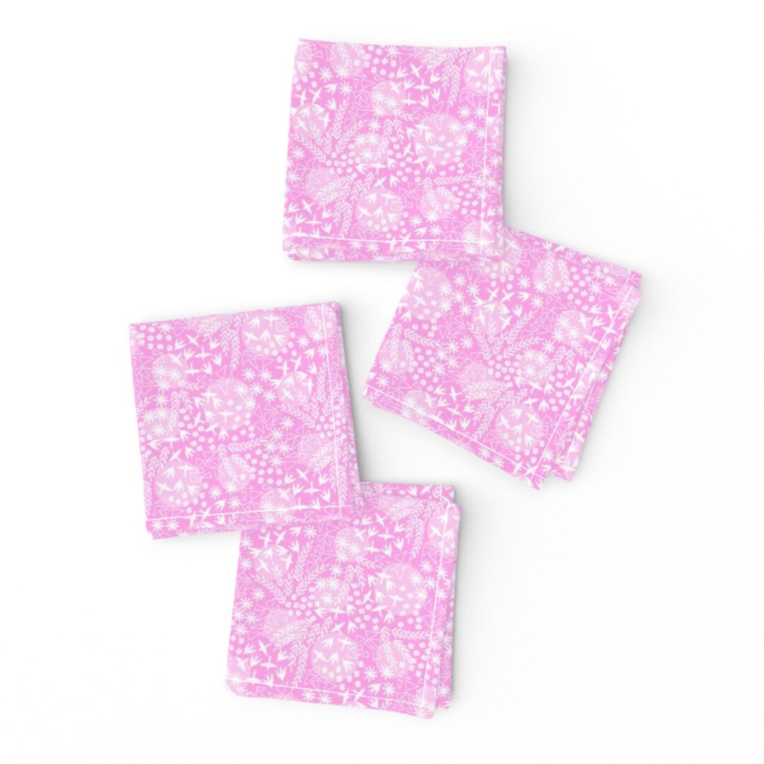Pink Ditsy Floral Cocktail Napkins set of 4 Paris Dreamers Etsy UK