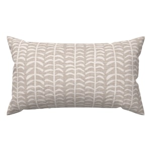 Minimal Stripe Lumbar Pillow - Vine In Taupe Beige by michele_norris - Neutral Botanical Beige Tan Taupe Rectangle Accent Throw Pillow