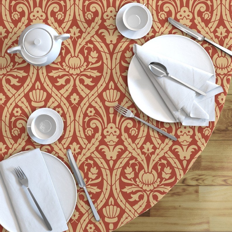 Arts And Crafts Round Tablecloth Serpentine by muhlenkott Etsy