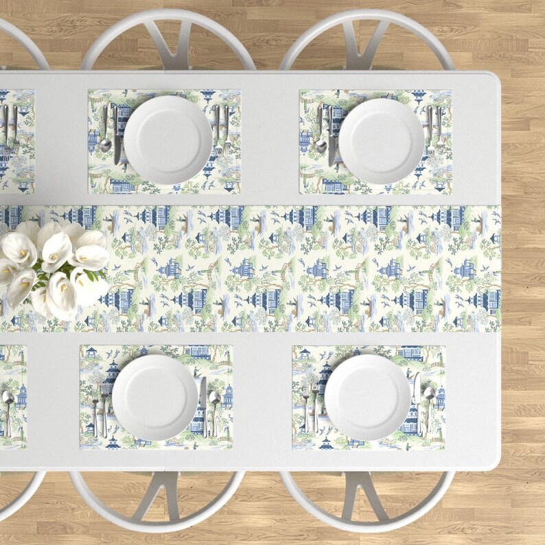 Chinoiserie Placemats Set of 4 - Chinoiserie by barbarapixton Nature Walk Cloth Placemats by Spoonflower