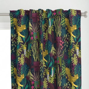 Panel de cortina bohemio - Jardín botánico de plantas exuberantes, paraíso tropical, panel de cortina bohemio personalizado - Lush Life de michaelzindell -