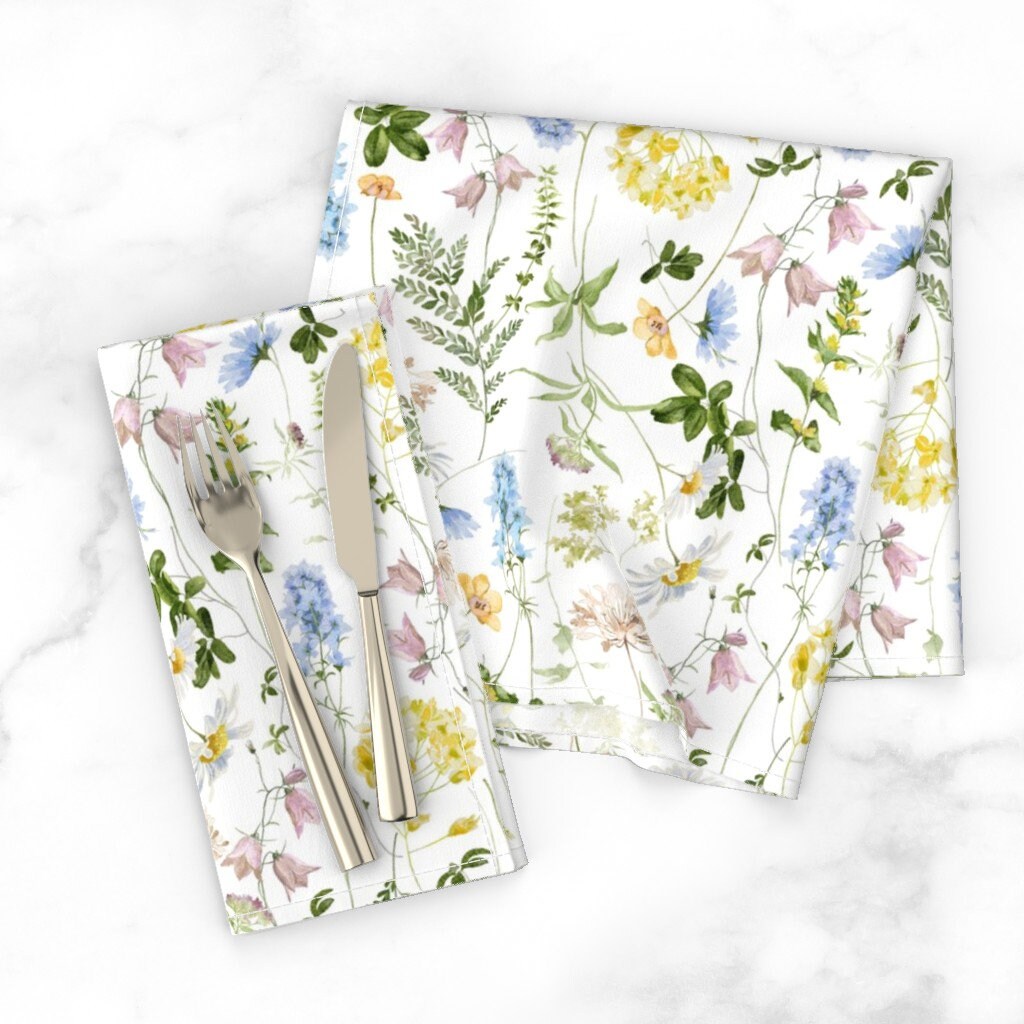 Discover Wildflower Watercolor Spring Garden Napkins