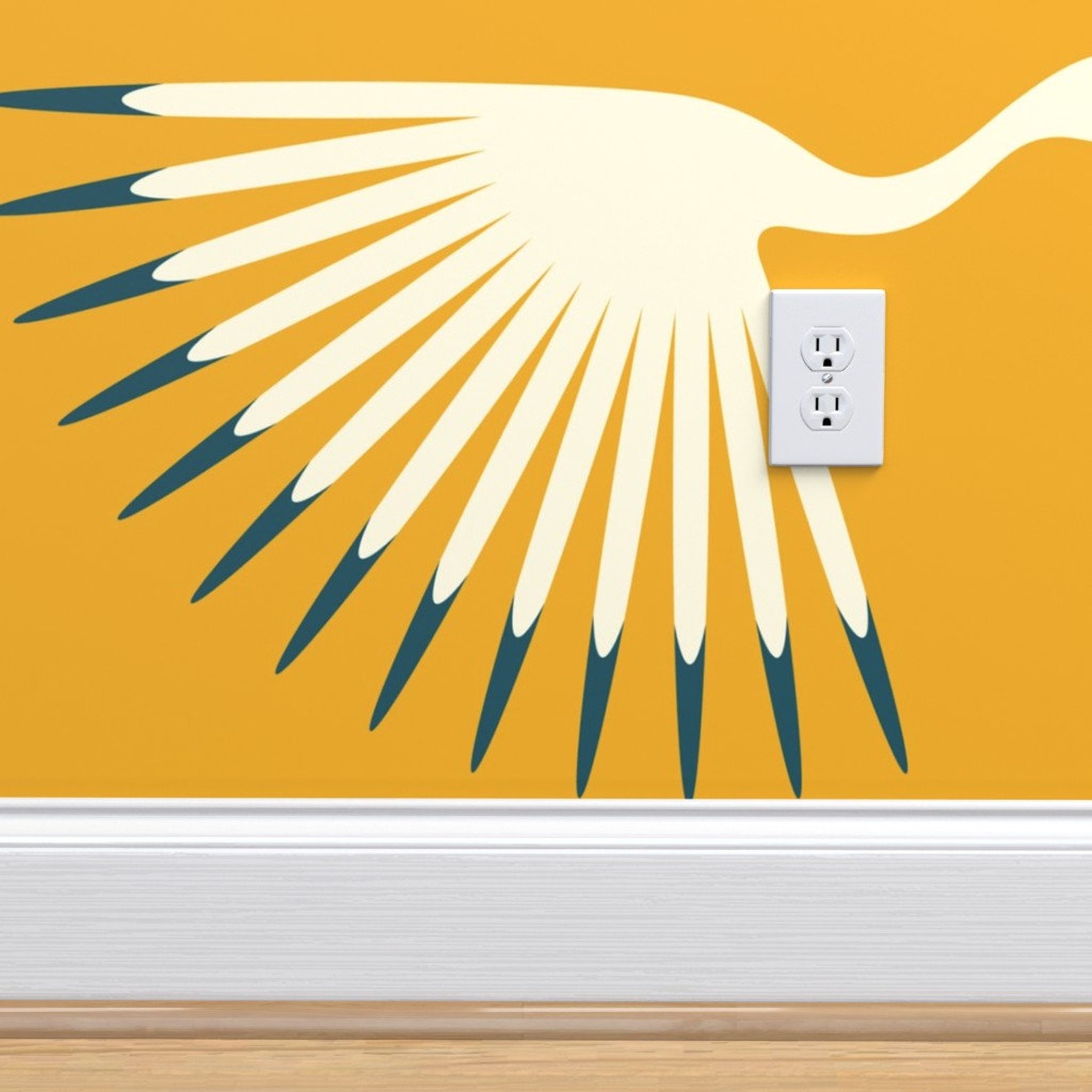 Deco Cranes Wallpaper Art Deco Cranes by Katerhees Bird | Etsy