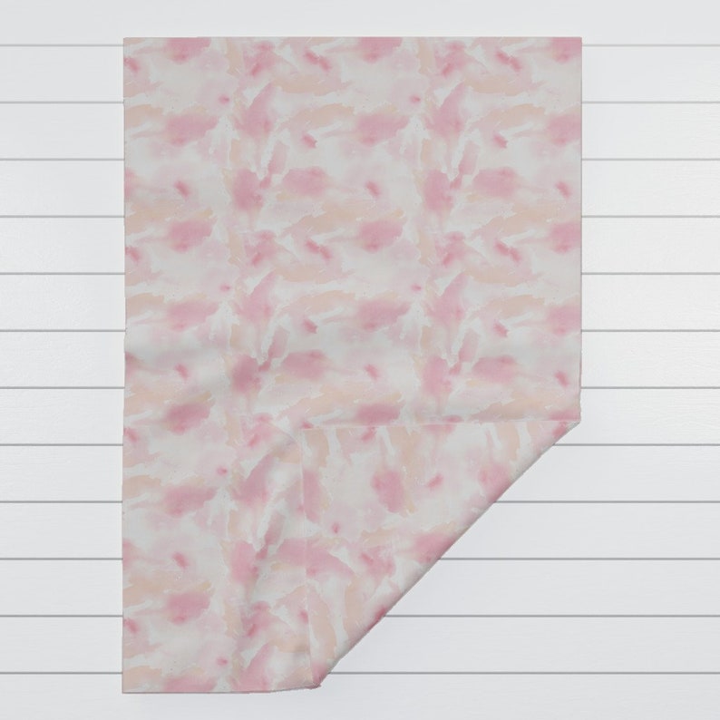 Watercolor Painterly Pink Orange Throw Blanket with Spoonflower Fabric Texas Modern Sunset Pastel by jacinda Abstract Throw Blanket