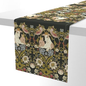 Victorian Greyhound Table Runner Whippet Crown Dogs Border by iizzard Vintage Style Whippet Cotton Sateen Table Runner by Spoonflower image 5