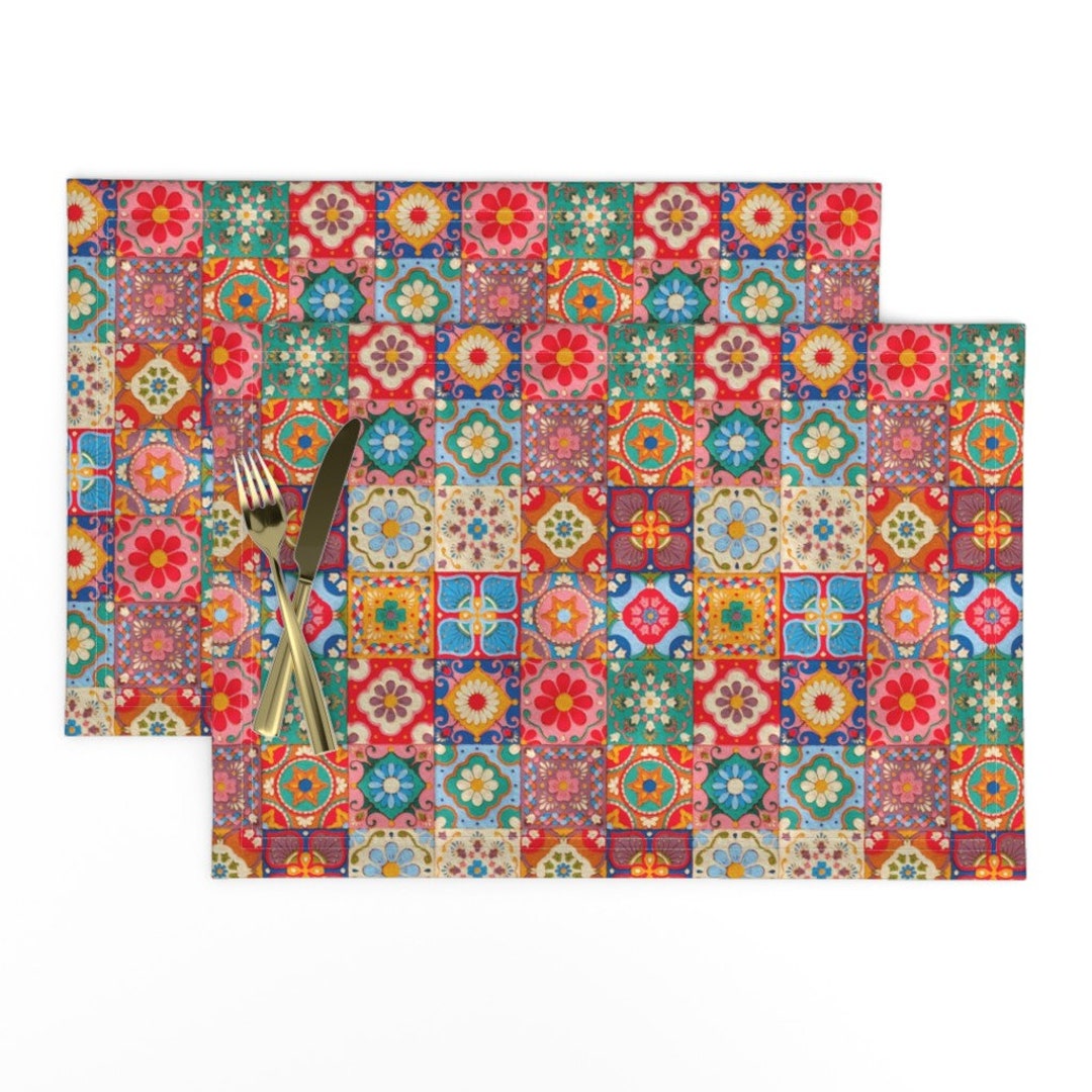 Spanish Tiles Placemats set of 2 Viva Espaa by Etsy