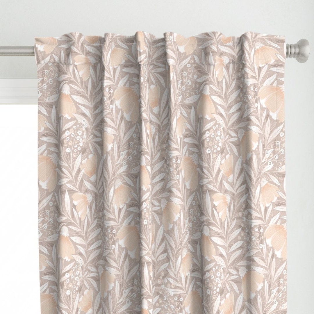 peach-flower-curtain-panel-neutral-floral-by-elena-amo-large-scale