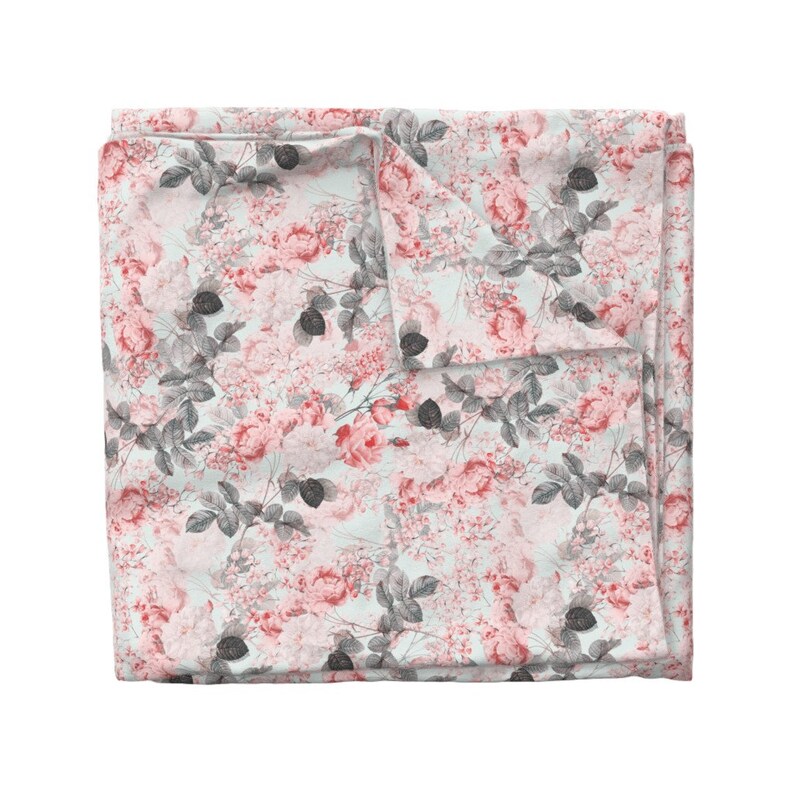 Romantic Duvet Cover Blush Living Coral Vintage Roses by Etsy